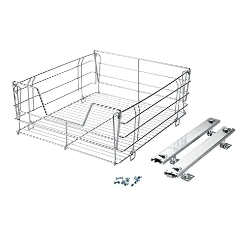 Basera® Regalaufsatz Teleskopschublade für Schränke ab 50 cm - Schrankaufsätze mit robuster Teleskopschublade für optimale Ordnung. Ideal für Küchen und Bäder, leicht herausziehbar und hochbelastbar dank massiver Stahlschienen.