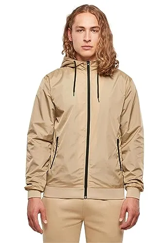 Build Your Brand Herren Übergangsjacke Windrunner - Funktionsjacke für Männer, atmungsaktiv und ideal für wechselhaftes Wetter in Unionbeige/Black.