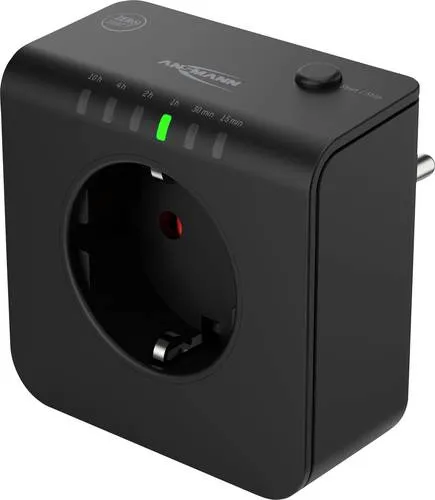 Ansmann 1260-0015 Digitaler Steckdosen-Timer 3680 W - Automatischer Steckdosen-Timer mit flexiblen Zeitintervallen (15 Min bis 10 h) zur Reduzierung des Stromverbrauchs. Einfache Montage und integrierte LED-Anzeige für den Betriebsstatus.