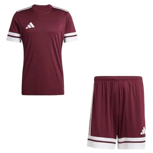 adidas Herren Set Trikot + Hose Squadra 25 Team Maroon2/White XXL - Sportliches Trikot-Set aus atmungsaktivem Material für optimalen Tragekomfort. Ideal für Training und Freizeit mit elastischem Bund und modernem Design.