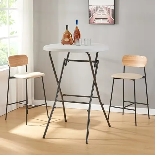 [en.casa] Klapptisch Ljusnarsberg - praktischer runder Gartentisch - Picknicktische: Klappbarer Outdoor-Tisch mit stabilem Design, ideal für Gartenpartys und Stehempfänge, platzsparend zusammenklappbar.