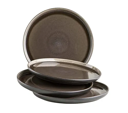 Mäser Tellerset 4-teilig - Braun & Schwarz - Elegantes 4-teiliges Teller-Set aus Keramik in stilvollem Braun und Schwarz, ideal für besondere Anlässe und den täglichen Gebrauch.
