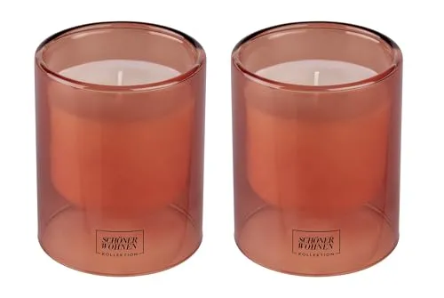 Schöner Wohnen Kollektion Duftkerze Sandalwood L, 2er Set - Kerzen im Glas mit elegantem Sandalwood Duft, ideal als Geschenk. Recycelbares Glas und zarter Mix aus warmem Sandelholz und Jasmin.