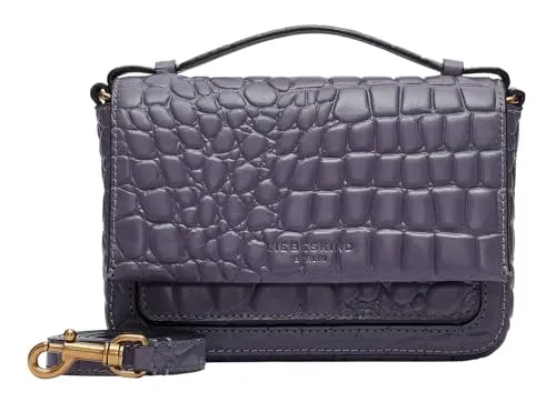 Liebeskind Berlin Umhängetasche Lea, Taro Light - Umhängetasche aus hochwertigem Rindsleder mit abnehmbarem und verstellbarem Schulterriemen. Stilvolles Krokolederdesign in Taro Light, ideal für den Alltag.