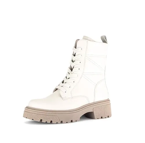 Gabor Damen Combat Boots, Frauen Stiefeletten,Best Fitting,uebergangsstiefel,schnürstiefel,Winterstiefel,Winterschuhe,warm,Panna,37.5 EU / 4.5 UK