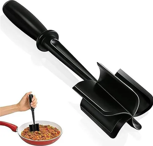 Produktbild Fleischzerkleinerer, Hackfleischstampfer mit 5-Klingenkopf, vielseitiger hitzebeständiger Hochtemperatur-Hamburgerstampfer, Küchenhelfer