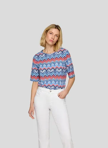 Rabe Rundhalsshirt mit grafischem Muster, Gr. 38, Marine von Rabe