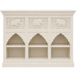 Orientalische Kommode Hasana 3 mit Elefantenmotiv - B 132cm Massivholz - Kommode aus handgefertigtem Massivholz mit eindrucksvollen Elefantenmotiven, ideal für einen Hauch von Exotik in jedem Raum. Perfekt für Wohnzimmer, Schlafzimmer oder Flur.
