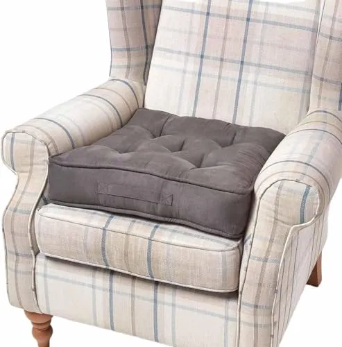 Homescapes Dickes Sitzkissen 50x50 cm grau