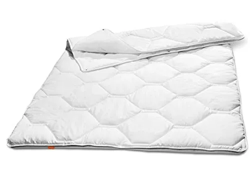 sleepling 190102 Komfort 360 Bettdecke Made in Germany Baumwolle Satin 4-Jahreszeiten 135 x 200 cm, weiß