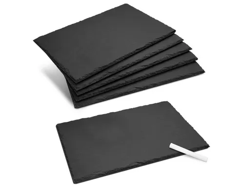 Schiefer Teller Platzset 6-teilig 30x20cm - Servierplatten & -schalen aus hochwertigem Schiefer, ideal für stilvolle Anlässe und besondere Dinner-Events.