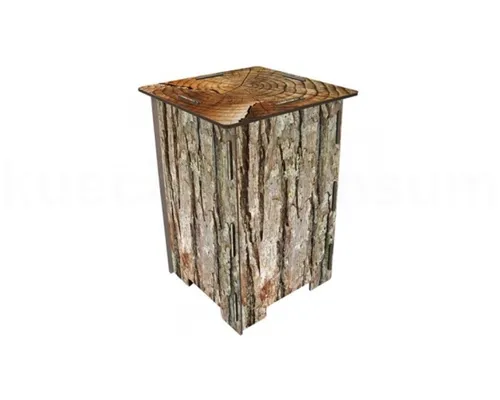 Werkhaus Photohocker Baumrinde Braun - Hocker & Barhocker aus Holz mit modernem Design, ideal als Sitzgelegenheit oder dekoratives Element, Maße: 29,5 x 29,5 x 42 cm, leicht und vielseitig einsetzbar.