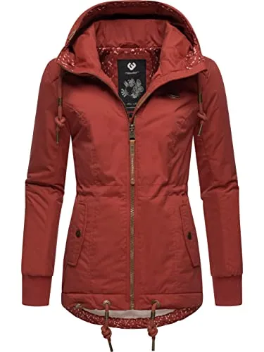 Ragwear Damen Winterjacke YM-Danka Chili Red Gr. M - Funktionsjacke für kalte Tage, wasserdicht und winddicht mit weichem Teddyfleece-Innenfutter für höchsten Tragekomfort und individuelle Passform dank Taillienzugband.