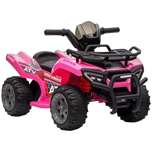 Homcom Mini Elektromotorrad, Rosa, 42x45x70 cm - Spielzeugautos für Kinder von 18-36 Monaten, mit Musikfunktion und 6V-Motor für bis zu 2 km/h. Ideal für Abenteuer im Freien und fördert die Hand-Augen-Koordination.