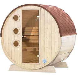 Wolff Finnhaus Saunafass Mini 160 naturbelassen Rot Bausatz zur Selbstmontage
