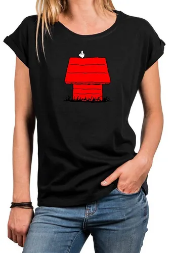 MAKAYA T-Shirt Damen Kurzarm Sommer Top mit Print Lustige Oberteile Aufdruck Frauen (Rundhals, Blau, Grau, Rosa, Schwarz, Weiß) große Größen