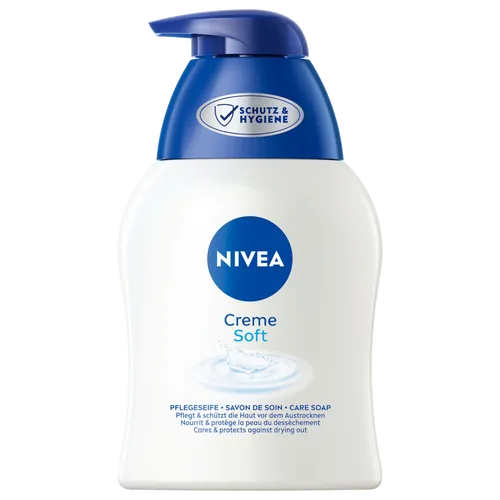 Nivea Flüssigseife Creme Soft, 250 ml - Handseife mit Mandelöl für sanfte Reinigung und Pflege, ideal für geschmeidige Haut, Inhalt: 250 ml