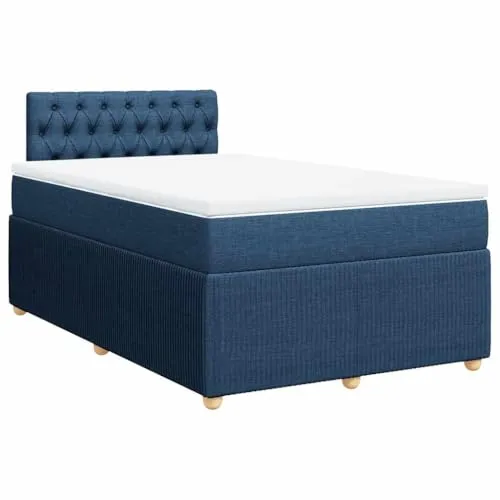 Boxspringbett mit Matratze Blau 120x200 cm von vidaXL