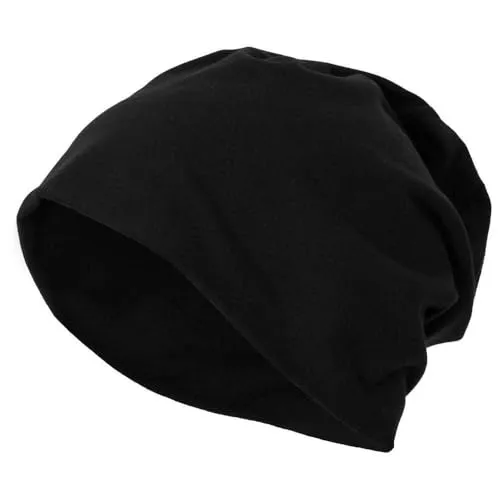 Build Your Brand Jersey Beanie, Black, one Size