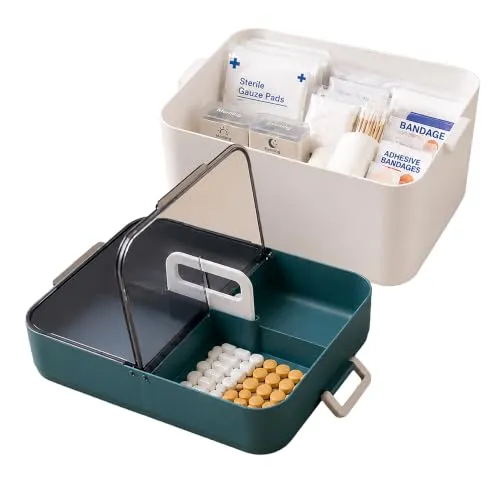 relaxdays Pillendose Medizinbox aus Kunststoff