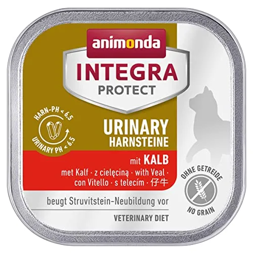 animonda INTEGRA PROTECT Katzenfutter nass Urinary Struvitstein Kalb (16 x 100g), vom Tierarzt empfohlen bei Harnsteinen, mit Veterinären entwickeltes Diätalleinfutter für erwachsene Katzen