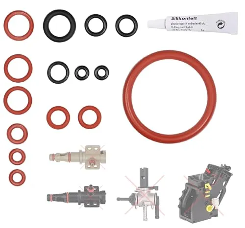 Snapworld-Kaffee Premium Dichtung kompatibel mit Saeco Philips Gaggia Kaffeemaschinen O-Ringe zu Supportventil Brühgruppe Dampfventil Crema Kolben Wartungssatz zu RI EP HD SM SUP + 6g Tube Silikonfett