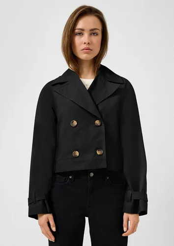 QS Kurztrench - Hochwertige Twilljacke - Stylischer Kurztrench aus hochwertigem Twill mit lockerer Passform. Ideal für jedes Wetter, ausgestattet mit einem taftgefütterten Baumwollmix und praktischen Leistentaschen.