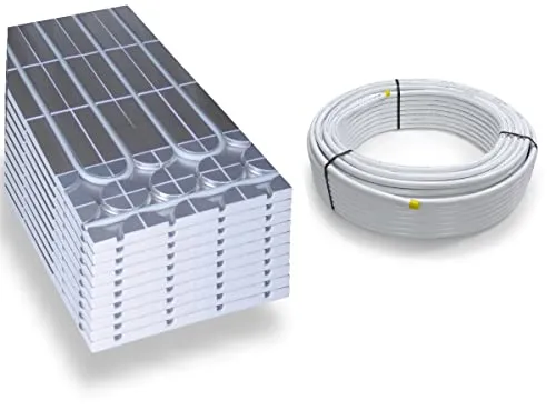 HoWaTech DRY Komplett Set 5/10m² - Warmwasser Trockenestrich Fußbodenheizung - Effiziente Fußbodenheizung für jeden Raum mit einfachem Einbau und schneller Erwärmung. Ideal für Renovierungen ohne Trocknungszeiten - perfekte Wärme für Badezimmer, Wohnzimmer und mehr.