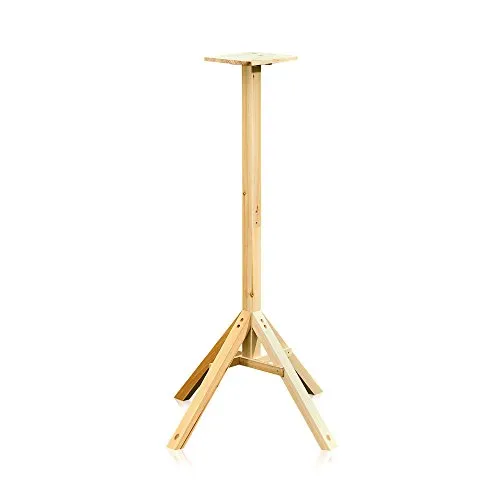 Melko Vogelhausständer aus unbehandeltem Holz für Vogelhaus Futterhaus Vogelhäuschen, 66,5 x 66,5 x 105 cm