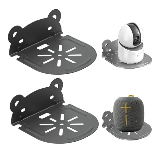 xyuayamz Soundbar Halterung, Lautsprecher Wandhalterung Halterung Ohne Bohren, Universal Lautsprecherwandhalterungen, Selbstklebend Halterung für überwachungskamera (2 StüCk, Grau)