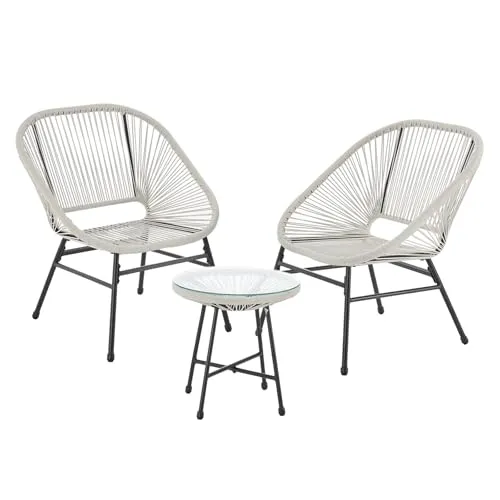 SVITA Balkonset TULUM, 3-teiliges Garten-Möbel Set