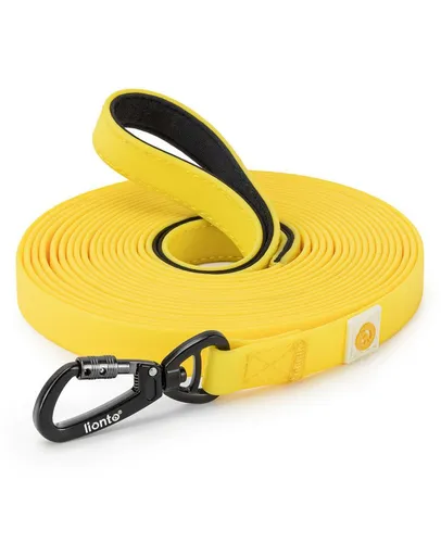 lionto Schleppleine strapazierfähig & wasserdicht, Nylon/PVC (mit Neopren-Handschlaufe, 1-tlg., Trainingsleine), mit Sicherheitskarabiner