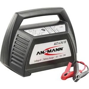Ansmann Autobatterie-Ladegerät ALCT 6-24/10 - Fahrzeugbatterie-Ladegeräte mit automatischer Starthilfe, 5 Lademodi und COLD-TEMP-Modus für zuverlässiges Laden bei Kälte.