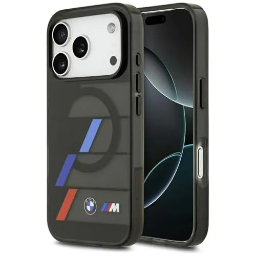 CG MOBILE BMW M IML Metallknöpfe Dreifarbige Linien kompatibel mit MagSafe Hülle für iPhone 17 Pro Max (Schwarz)