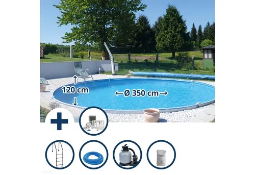 Waterman Rundpool Stahlwandpool Set Baja 350 x 120 cm