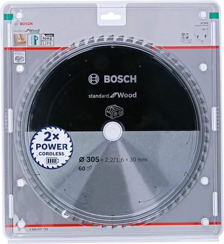 Bosch Accessories 2608837742 Kreissägeblatt 305 x 30mm - Sonstige, ideal für präzise Schnitte in Multimaterialien dank hochwertiger Hartmetallzähne und extraschmaler Schnittfuge für weniger Reibung und Materialabtrag.