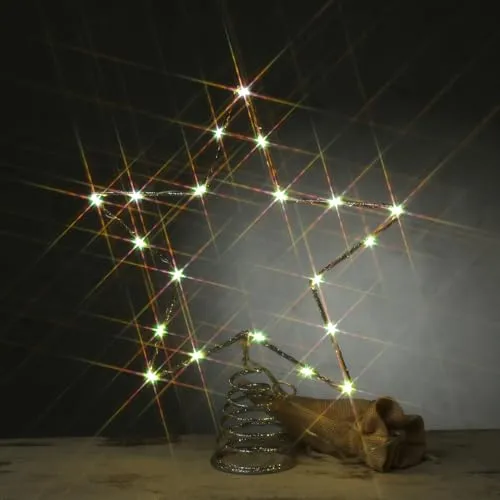 LED Weihnachtsbaumspitze Stern Christbaumspitze Tannenbaumspitze beleuchtet (Silber)
