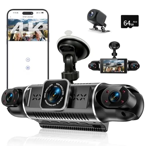 4K Dashcam Auto mit 4 Kameras und WLAN
