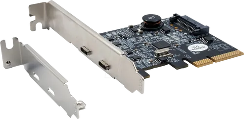 EXSYS EX-12000 - PCIe x4 USB 3.2 Gen2 Controller - USB-Controller mit 2x USB 3.2 Gen2 Type C Ports, unterstützt Hot Swapping und Plug-and-Play, ideal für externe Geräte und hohe Datenübertragungsraten.