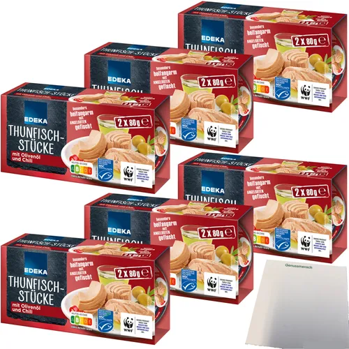 Edeka Thunfischstücke mit Olivenöl und Chili 6er Pack 6x2x80g Dose usy Block