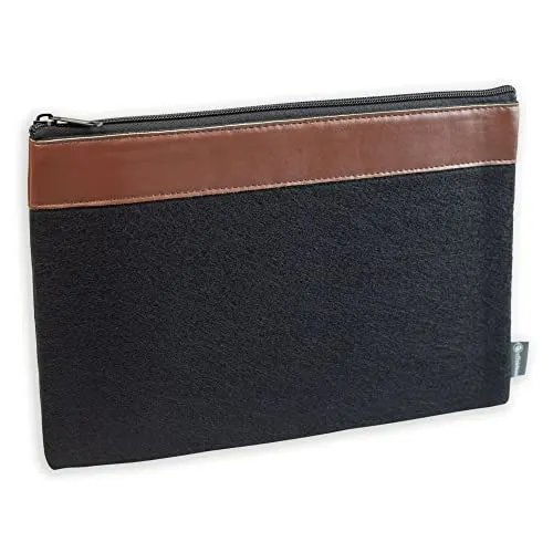 Banktasche aus Filz schwarz Geldtasche Kosmetiktasche Stifteetui Tablettasche Dokumententasche DIN A5