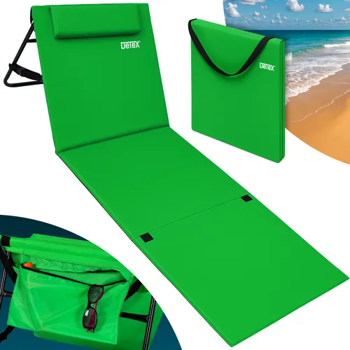 Detex Gartenliege mit gepolsterter Rückenlehne - Camping-Möbel mit verstellbarer Rückenlehne und praktischem Tragegurt für entspanntes Sonnenbaden überall. Maschinenwaschbar und robust dank hochwertigem Material.