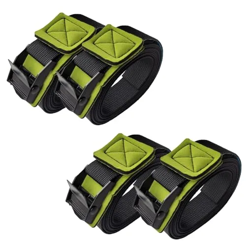 TRUTZHOLM Soft Spanngurt | 2 m Länge 25 mm Breite 270 kg Zugkraft | Polsterung | Klemmschloss |Spanngurt für Fahrrad Motorrad Gepäck | 4er Set