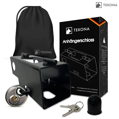 TEKONA Anhängerschloss Diebstahlschutz Rostfrei Deichselschloss Anhänger Schloss