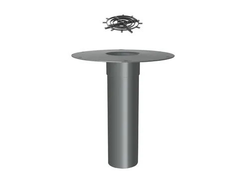 Flachdachablauf DN50 aus Hart-PVC mit Sieb - Robuster Flachdachablauf DN50 aus Hart-PVC mit Sieb für effektive Entwässerung. Schützt vor Laub und Schmutz, langlebig und einfach zu montieren. Ideal für Freispiegelentwässerung auf Flachdächern.