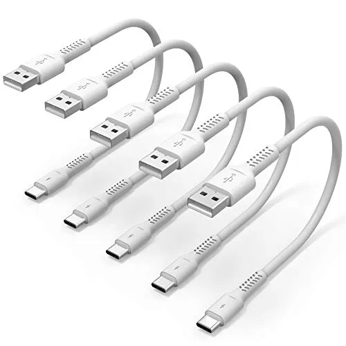 30cm USB C Kabel Kurz [5Stück], USB A auf USB Typ C Ladekabel 3A Schnellladekabel und Datenkabel Kompatible für Samsung Galaxy S20 S21 A51 Note10, Huawei P30 P40 Mate 20, Xiaomi, Google Pixel 4A
