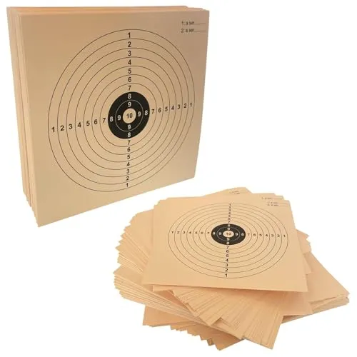 100er-Pack Zielscheiben 14 x 14 cm aus Karton 300 g/m² – Farbe Sepia Wettbewerb – Platz und Spieler – für Airsoft, Druckluft, Pellets und Stahlkugeln – kompatibel mit Fangen von 14 x 14 cm