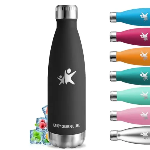 Trinkflasche Edelstahl, Trinkflasche 0 75 liter, BPA-Freie, Thermosflasche, Doppelwandige Vakuumisolierte, Thermosflasche Auslaufsicher, Wasserflasche Metall, Wasserflasche für Wandern, Yoga