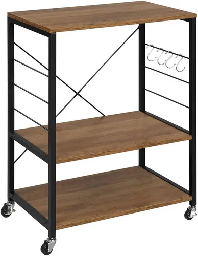 Woltu Küchenregal mit Rollen, 6 Ablagen, stabil & mobil, 60x40x82,5 cm