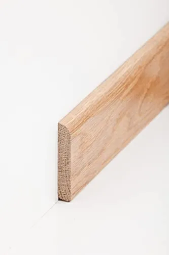Holzfußleiste 10 x 58 mm abgerundet 240 cm Eiche lackiert Fußleiste Fußbodenleiste Massivholz Boden Fußboden Teppich Tapete Parkett Südbrock Eiche lackiert